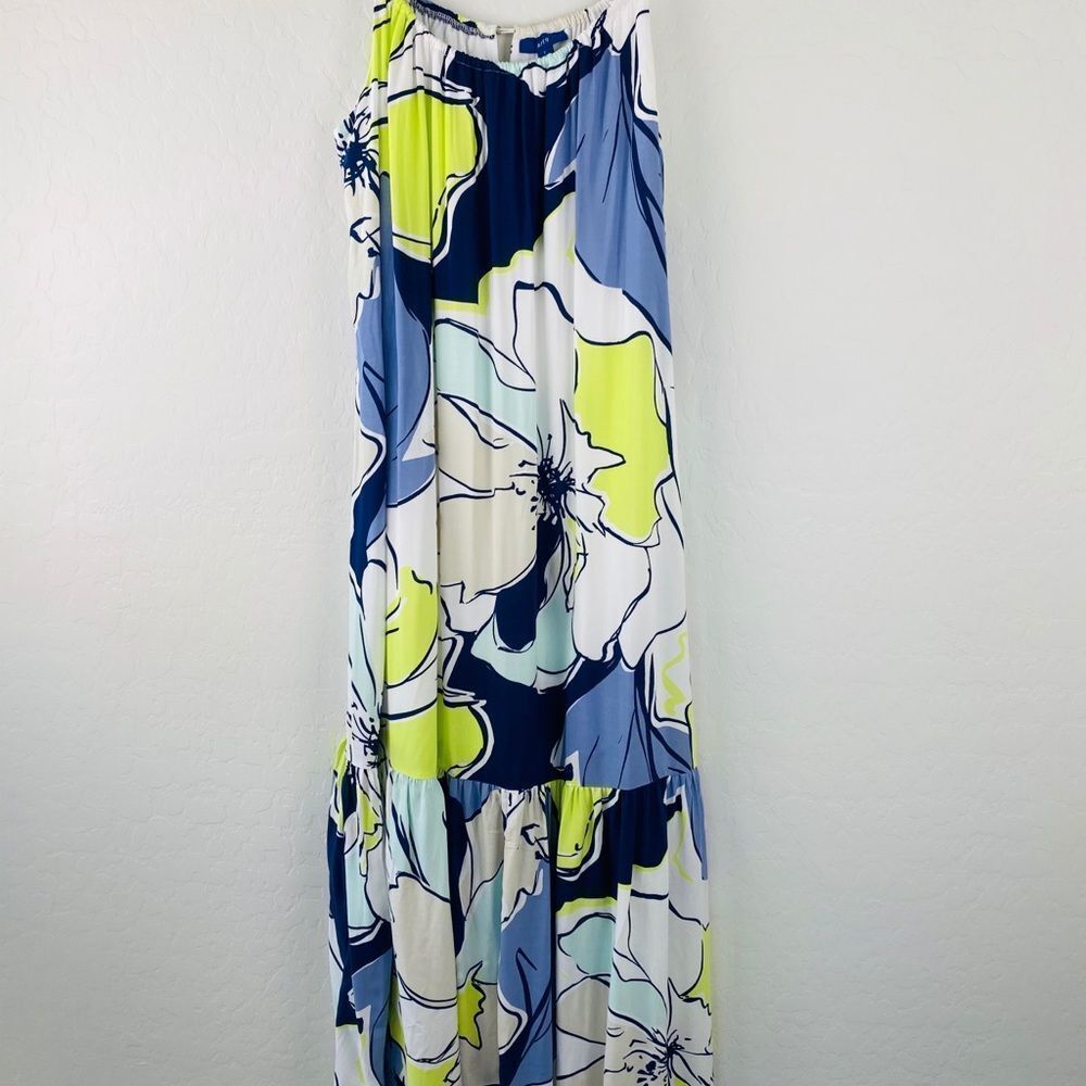 NWT APT9 floral flowy blue green maxi dress size large - Picture 3 of 11